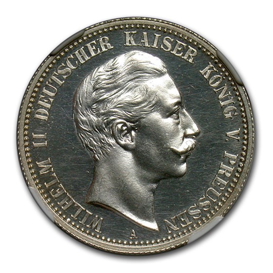 1911-A Prussia Silver 2 Marks PF-65 NGC 1911-A Prussia Silver 2 Marks PF-65 NGC