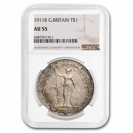 1911-B Great Britain AR Trade Dollar AU-55 NGC 1911-B Great Britain AR Trade Dollar AU-55 NGC