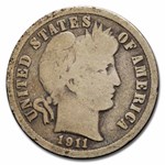 1911 Barber Dime 50-Coin Roll Avg Circ