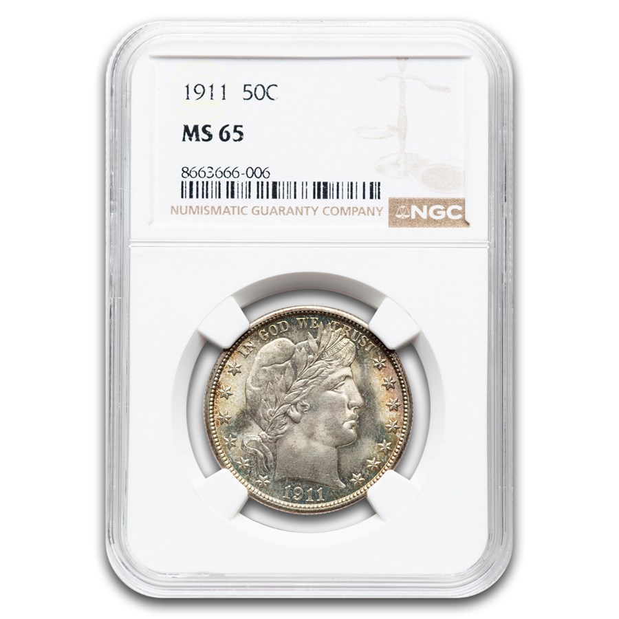 1911 Barber Half Dollar MS-65 NGC