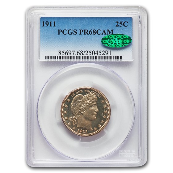 1911 Barber Quarter PR-68 CAM PCGS CAC 1911 Barber Quarter PR-68 CAM PCGS CAC