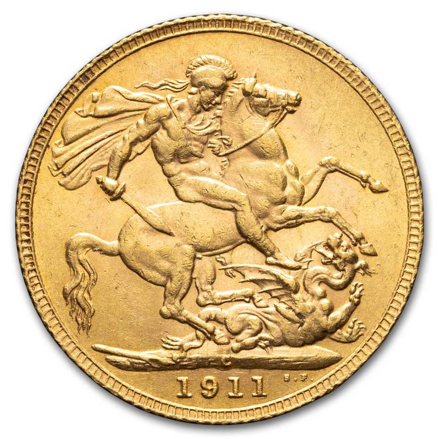 1911-C Canada Gold Sovereign George V AU