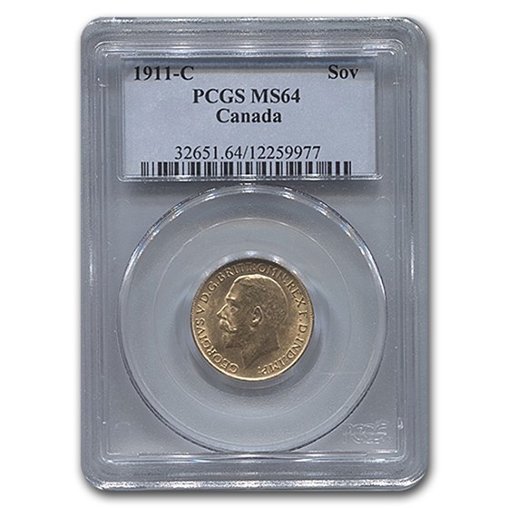 1911-C Canada Gold Sovereign George V MS-64 PCGS 1911-C Canada Gold Sovereign George V MS-64 PCGS