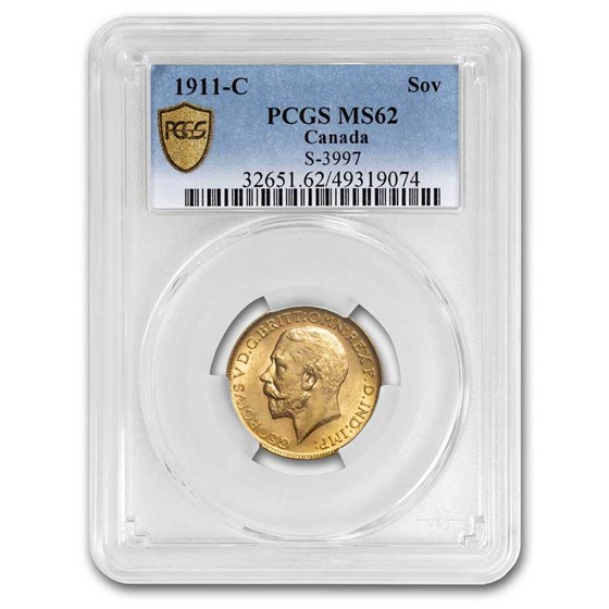 1911-C Canada Gold Sovereign MS-62 PCGS 1911-C Canada Gold Sovereign MS-62 PCGS