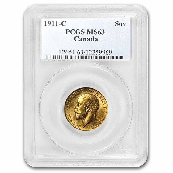 1911-C Canada Gold Sovereign MS-63 PCGS 1911-C Canada Gold Sovereign MS-63 PCGS