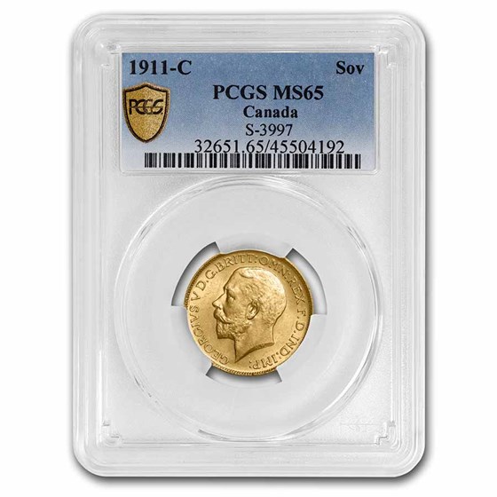 1911-C Canada Gold Sovereign MS-65 PCGS