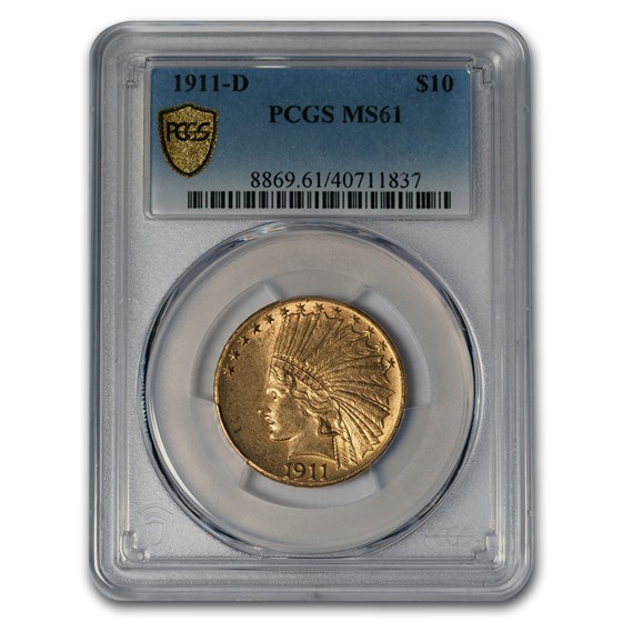 1911-D $10 Indian Gold Eagle MS-61 PCGS 1911-D $10 Indian Gold Eagle MS-61 PCGS