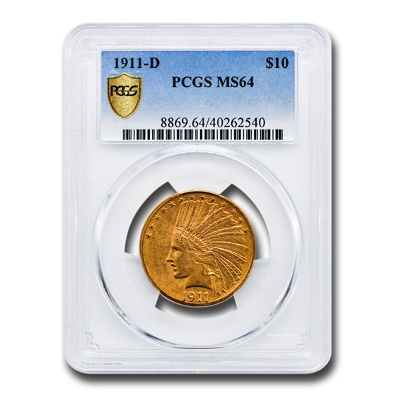 1911-D $10 Indian Gold Eagle MS-64 PCGS 1911-D $10 Indian Gold Eagle MS-64 PCGS