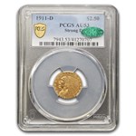 1911-D $2.50 Indian Gold Quarter Eagle AU-53 PCGS CAC
