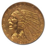 1911-D $2.50 Indian Gold Quarter Eagle AU-58 NGC