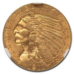 1911-D $2.50 Indian Gold Quarter Eagle MS-64+ NGC (Strong D)