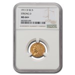1911-D $2.50 Indian Gold Quarter Eagle MS-64+ NGC (Strong D)