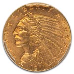 1911-D $2.50 Indian Gold Quarter Eagle MS-64+ PCGS