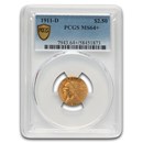 1911-D $2.50 Indian Gold Quarter Eagle MS-64+ PCGS