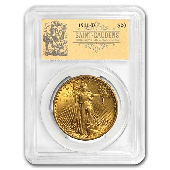 1911-D $20 Saint-Gaudens Double Eagle BU PCGS (Prospector Label) 1911-D $20 Saint-Gaudens Double Eagle BU PCGS (Prospector Label)