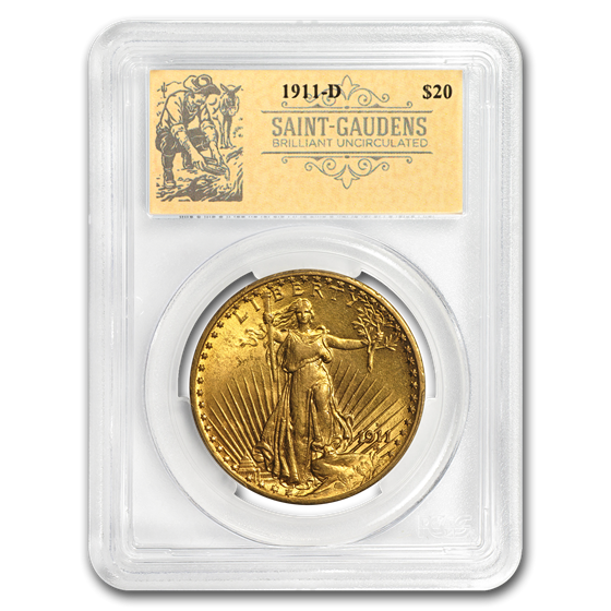 1911-D $20 Saint-Gaudens Double Eagle BU PCGS (Prospector Label) 1911-D $20 Saint-Gaudens Double Eagle BU PCGS (Prospector Label)