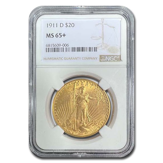 1911-D $20 Saint-Gaudens Gold Double Eagle MS-65+ NGC 1911-D $20 Saint-Gaudens Gold Double Eagle MS-65+ NGC