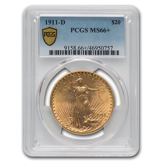 1911-D $20 Saint-Gaudens Gold Double Eagle MS-66+ PCGS 1911-D $20 Saint-Gaudens Gold Double Eagle MS-66+ PCGS
