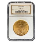 1911-D $20 St Gaudens Gold Double Eagle MS-62 NGC