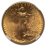 1911-D $20 St Gaudens Gold Double Eagle MS-63 NGC