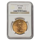 1911-D $20 St Gaudens Gold Double Eagle MS-64 NGC