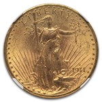 1911-D $20 St Gaudens Gold Double Eagle MS-65+ NGC