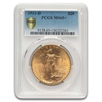 1911-D $20 St Gaudens Gold Double Eagle MS-65+ PCGS