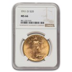 1911-D $20 St Gaudens Gold Double Eagle MS-66 NGC
