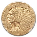 1911-D $5 Indian Gold Half Eagle AU-50 PCGS