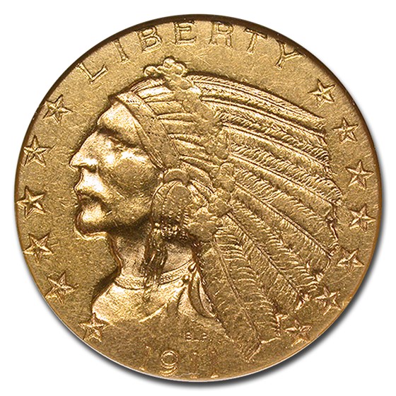 1911-D $5 Indian Gold Half Eagle AU-55 NGC CAC 1911-D $5 Indian Gold Half Eagle AU-55 NGC CAC