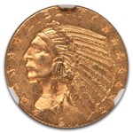 1911-D $5 Indian Gold Half Eagle MS-61 NGC