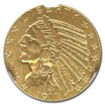 1911-D $5 Indian Gold Half Eagle MS-62 NGC CAC