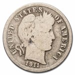 1911-D Barber Dime 50-Coin Roll Avg Circ