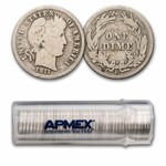 1911-D Barber Dime 50-Coin Roll Avg Circ