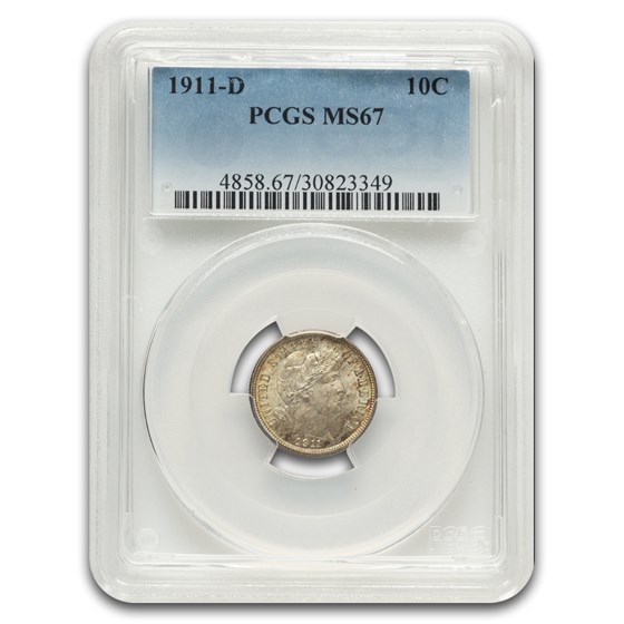 1911-D Barber Dime MS-67 PCGS