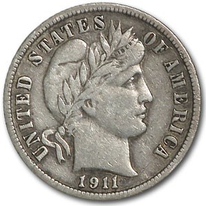 1911-D Barber Dime VF 1911-D Barber Dime VF