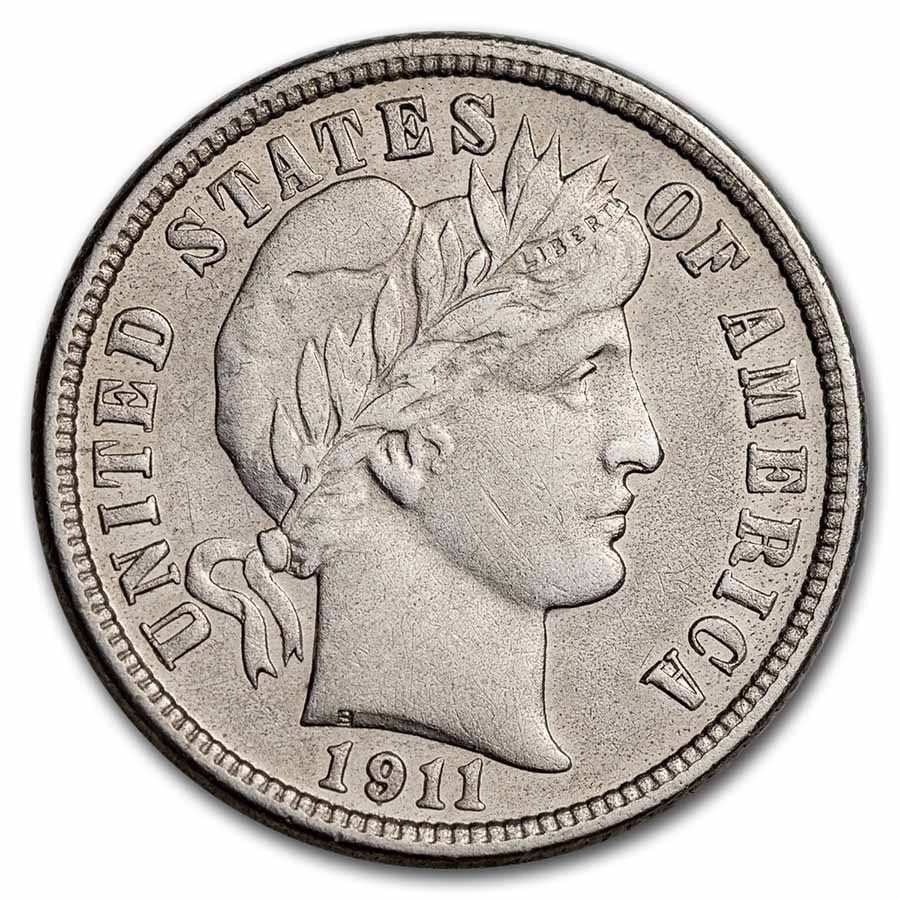 1911-D Barber Dime XF
