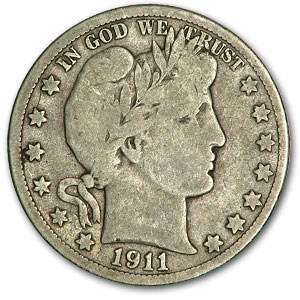 1911-D Barber Half Dollar VG 1911-D Barber Half Dollar VG