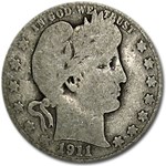 1911-D Barber Quarter AG