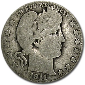 1911-D Barber Quarter AG