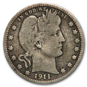 1911-D Barber Quarter VG 1911-D Barber Quarter VG