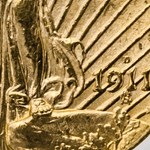 1911-D/D $20 St. Gaudens Gold Double Eagle MS-64 NGC CAC