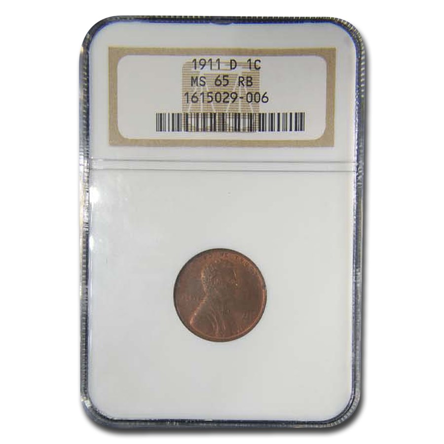 1911-D Lincoln Cent MS-65 NGC (Red/Brown)