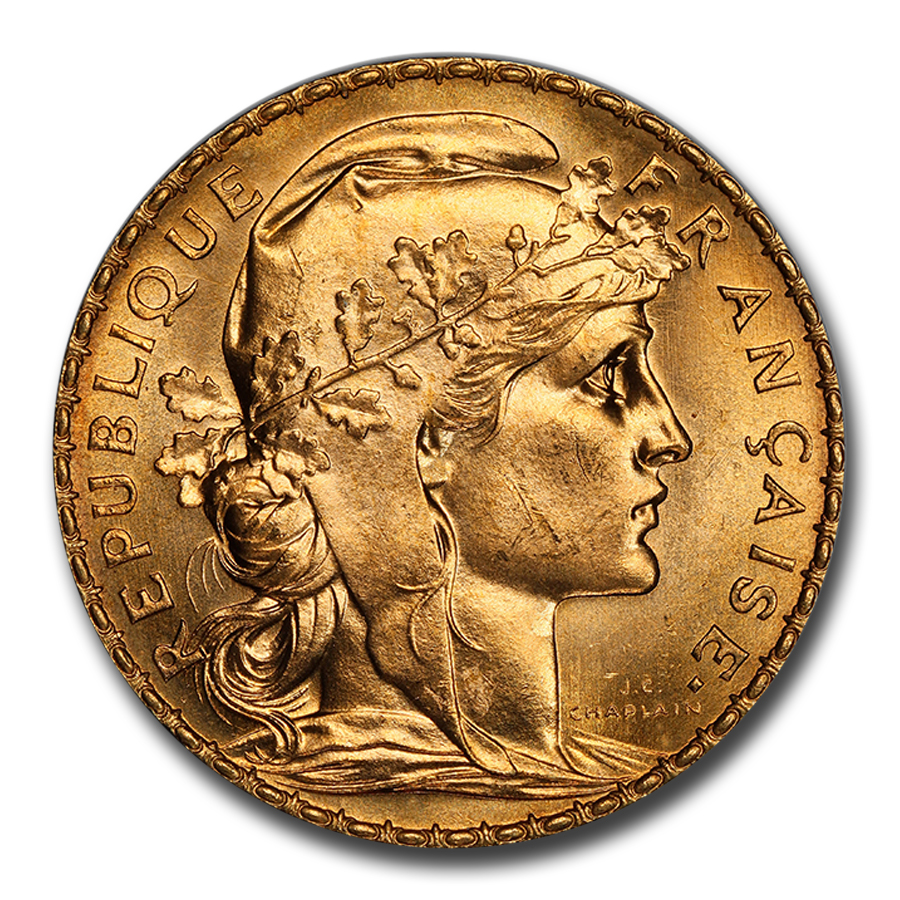 Buy 1911 France Gold 20 Francs Rooster MS-65 PCGS | APMEX