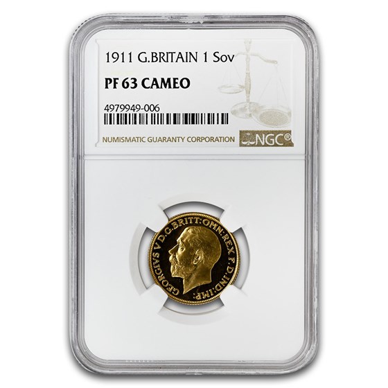 1911 Great Britain Gold Sovereign George V PF-63 Cameo NGC