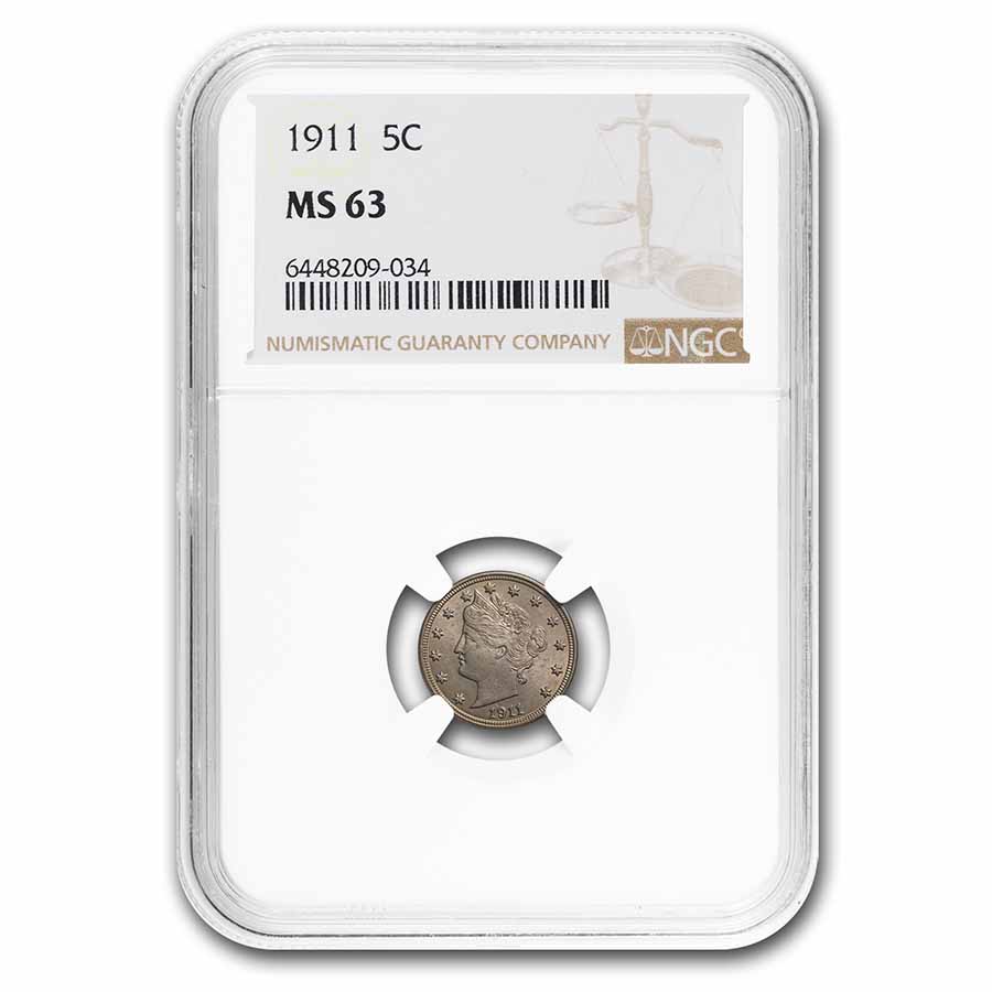 Buy 1911 Liberty Head V Nickel MS-63 NGC | APMEX