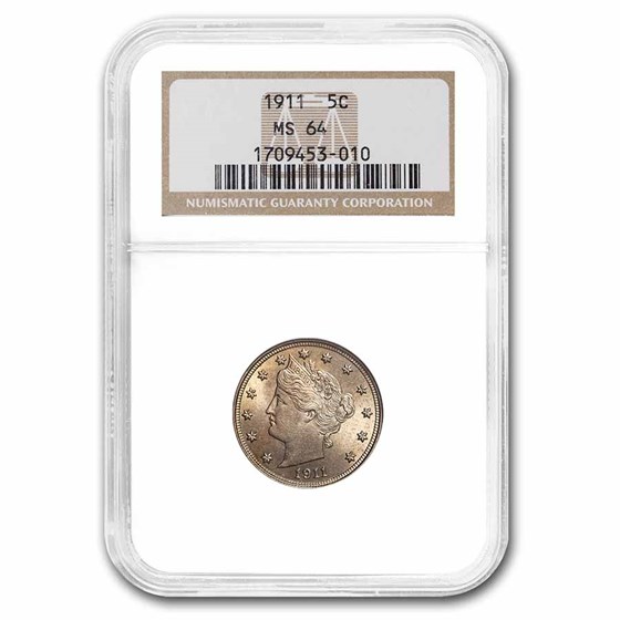 1911 Liberty Head V Nickel MS-64 NGC 1911 Liberty Head V Nickel MS-64 NGC