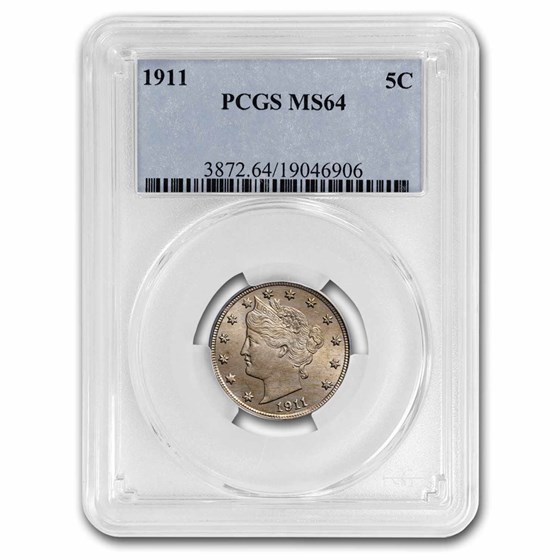 1911 Liberty Head V Nickel MS-64 PCGS 1911 Liberty Head V Nickel MS-64 PCGS