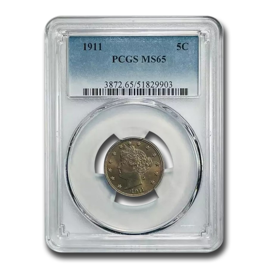 1911 Liberty Head V Nickel MS-65 PCGS
