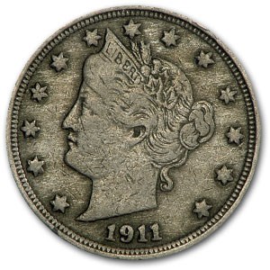 1911 Liberty Head V Nickel VF